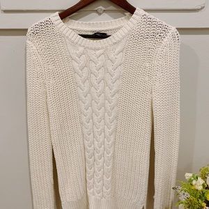 white Nautica knit sweater